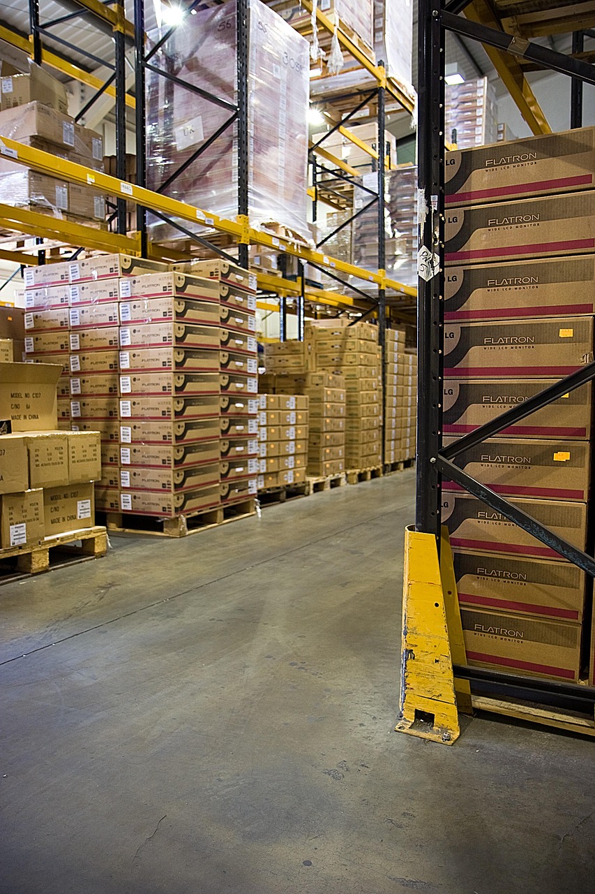 Warehouse pallets ready for freight shipping